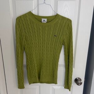 Lacoste Green Cable Knit Sweater - Crew Neck
